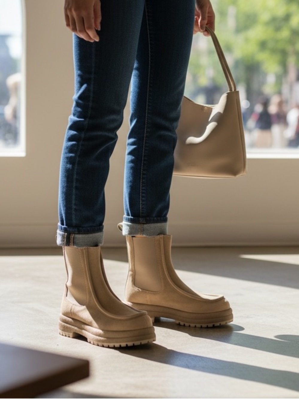 CALIA Samie Moc Toe Pull On Leather Chelsea Boots Tan Size 8.5 NWOT / EUC